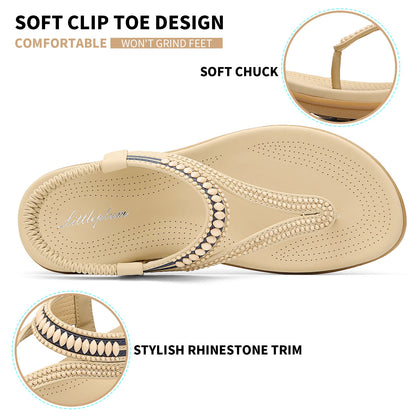 Women Casual Arch Support Elastic Flip Flops