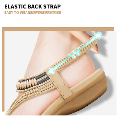 Women Casual Arch Support Elastic Flip Flops