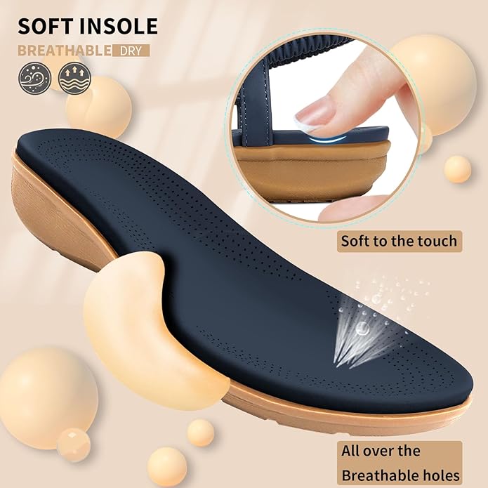Women Slingback Rhinestone Arch Support Sandals
