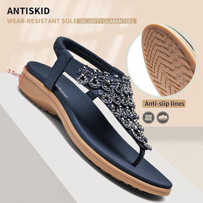 Women Slingback Rhinestone Arch Support Sandals
