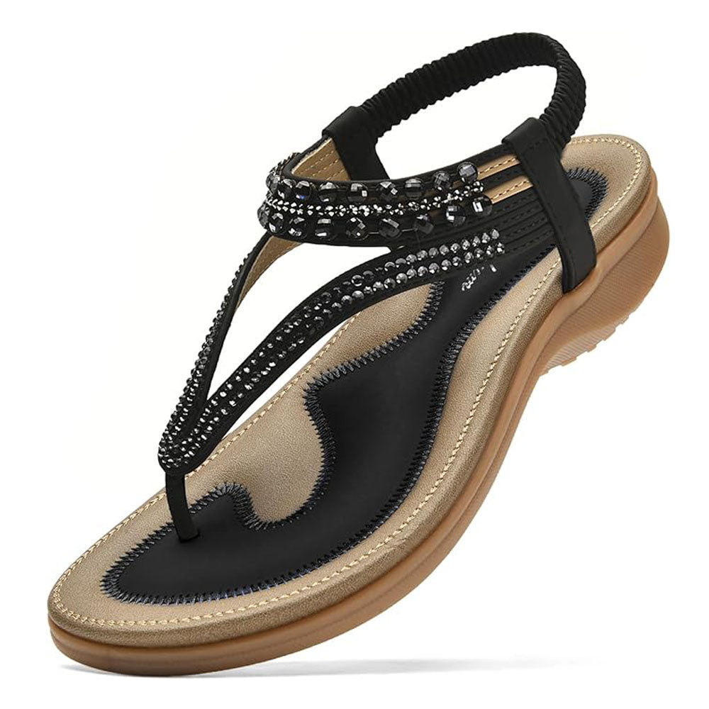 Women Rhinestone Slingback Arch Support Sandals