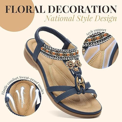 Women Arch Support Bohemian Flip Flop Sandals