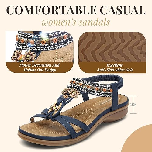 Women Arch Support Bohemian Flip Flop Sandals