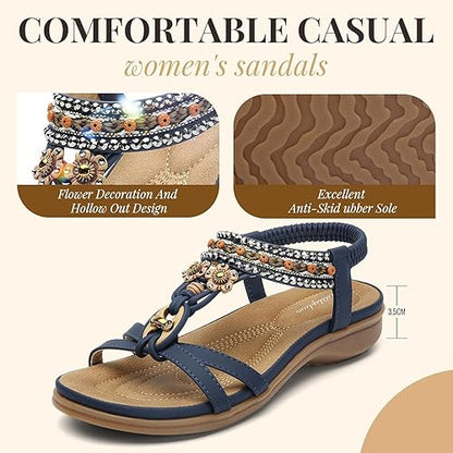 Women Arch Support Bohemian Flip Flop Sandals