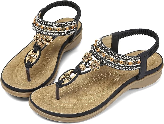 Women Bohemian Arch Support Beach Flip Flops