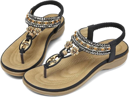 Women Bohemian Arch Support Beach Flip Flops