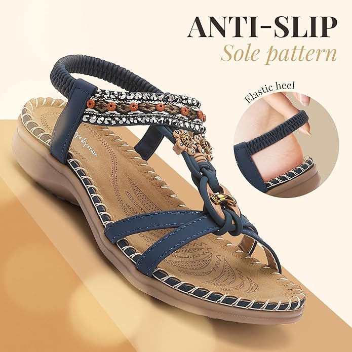 Women Arch Support Bohemian Beach Walking Sandals