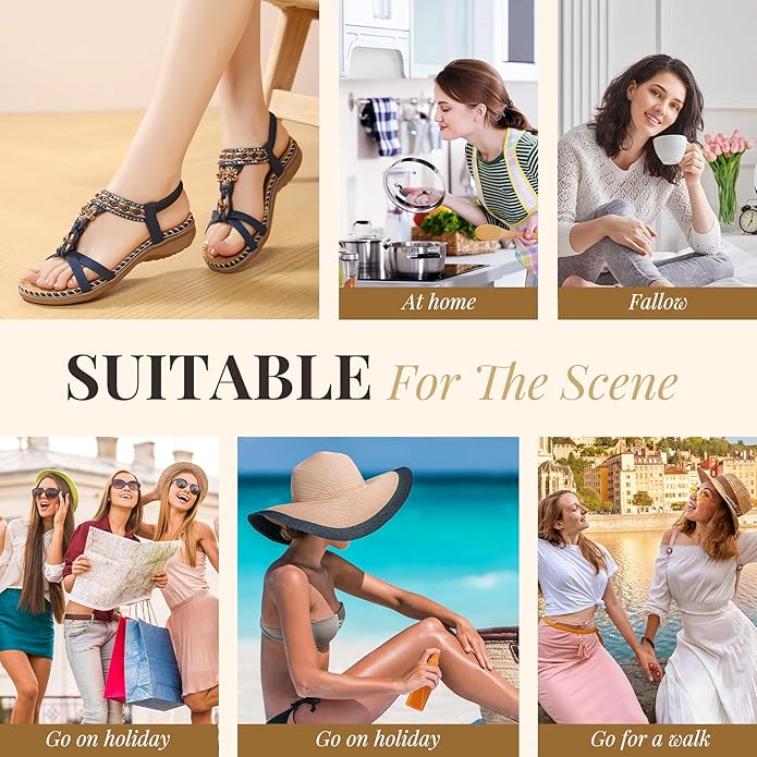 Women Arch Support Bohemian Beach Walking Sandals