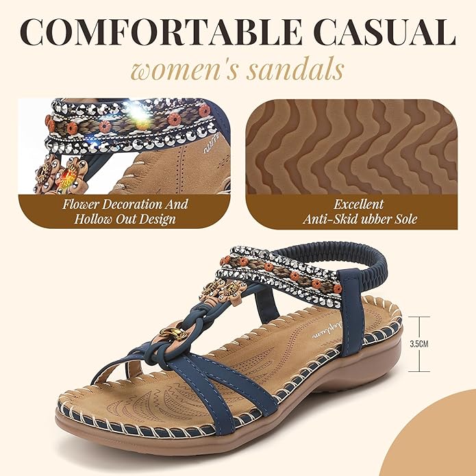 Women Arch Support Bohemian Beach Walking Sandals