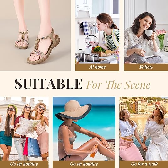 Women Braided Sandals Arch Support Elastic Beach Shoes