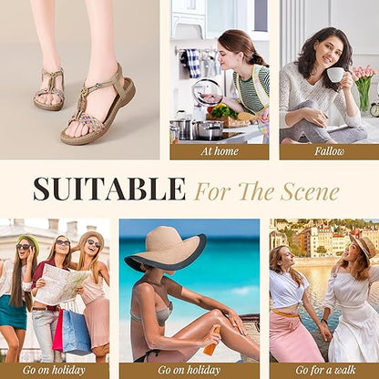 Women Braided Sandals Arch Support Elastic Beach Shoes