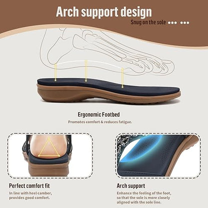Women Rhinestone Arch Support Elastic Sandals