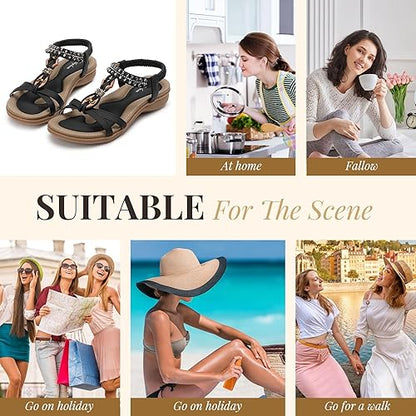 Women Rhinestone Slingback Arch Support Sandals