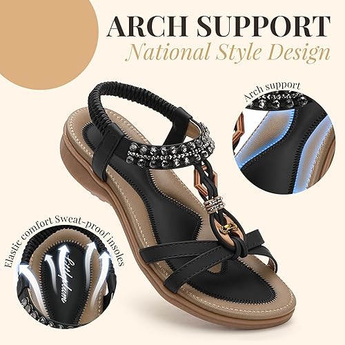 Women Rhinestone Slingback Arch Support Sandals