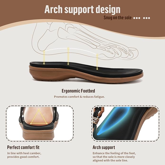 Women Comfort Arch Support Elastic Summer Sandals