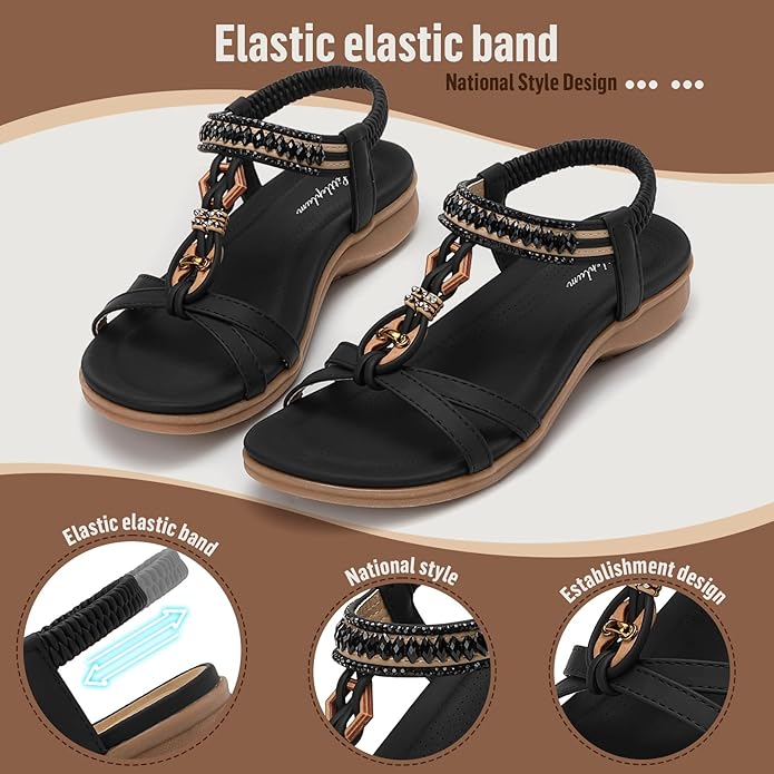 Women Comfort Arch Support Elastic Summer Sandals