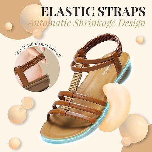 Women Arch Support Gladiator Flat Sandals Summer Comfort