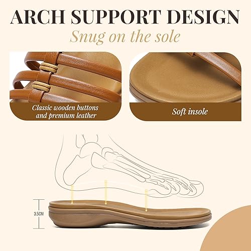 Women Arch Support Gladiator Flat Sandals Summer Comfort