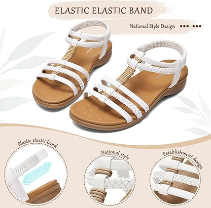 Women Gladiator Arch Support Comfort Flat Sandals