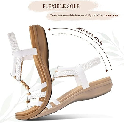 Women Gladiator Arch Support Comfort Flat Sandals