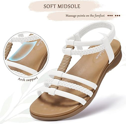Women Gladiator Arch Support Comfort Flat Sandals
