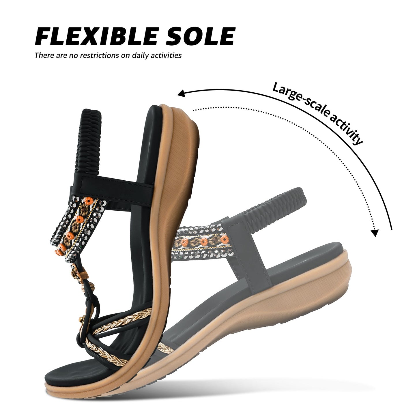 Women Arch Support Bohemian Beach Flip Flops