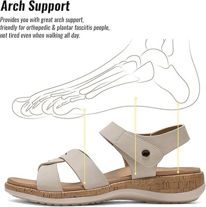Women Open Toe Arch Support Adjustable Sandals