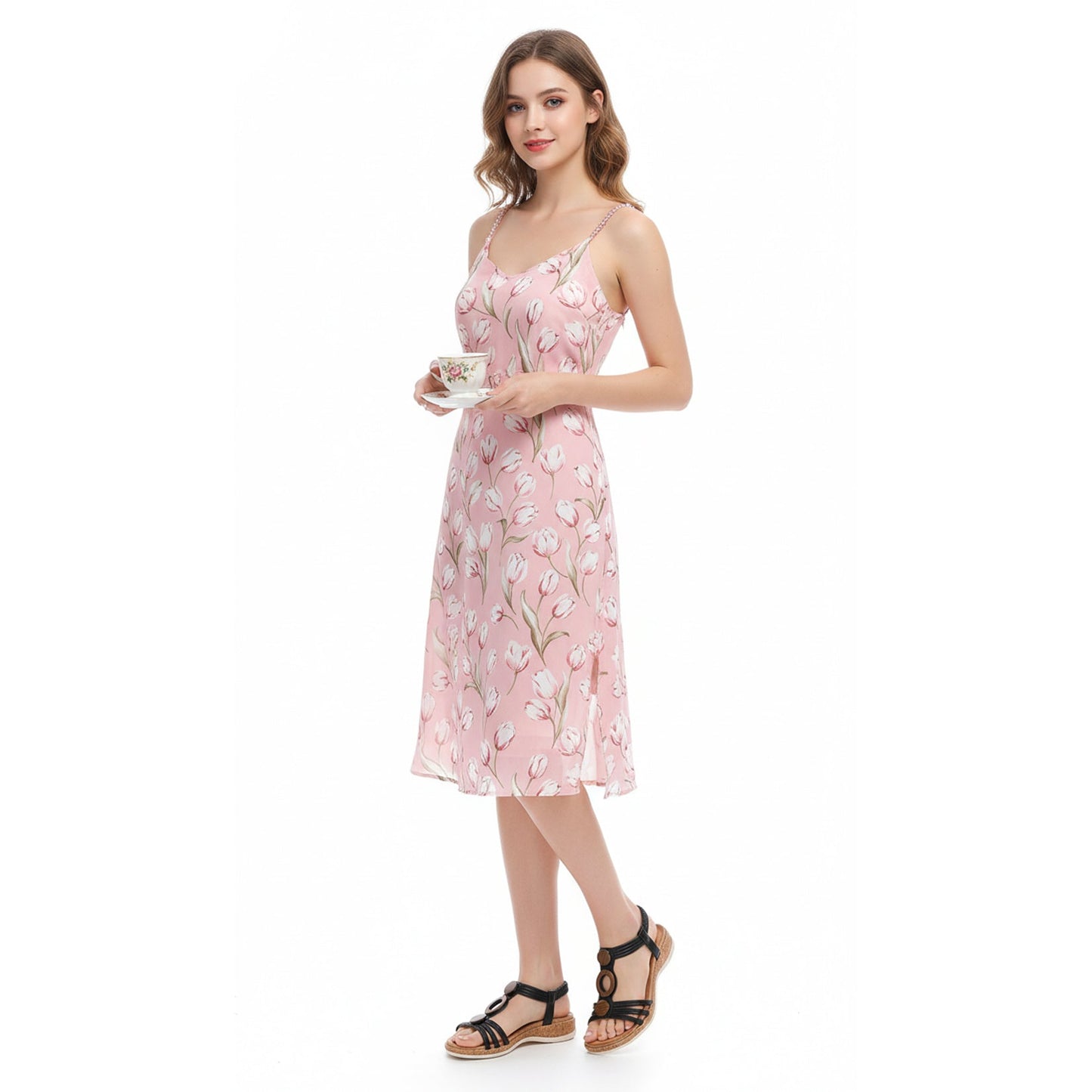 Women Open-Toe Arch Support Low Wedge Sandals