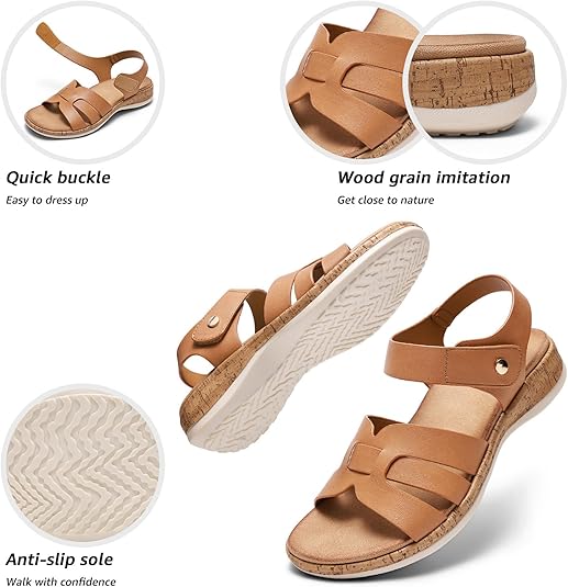 Women H-Band Arch Support Adjustable Sandals